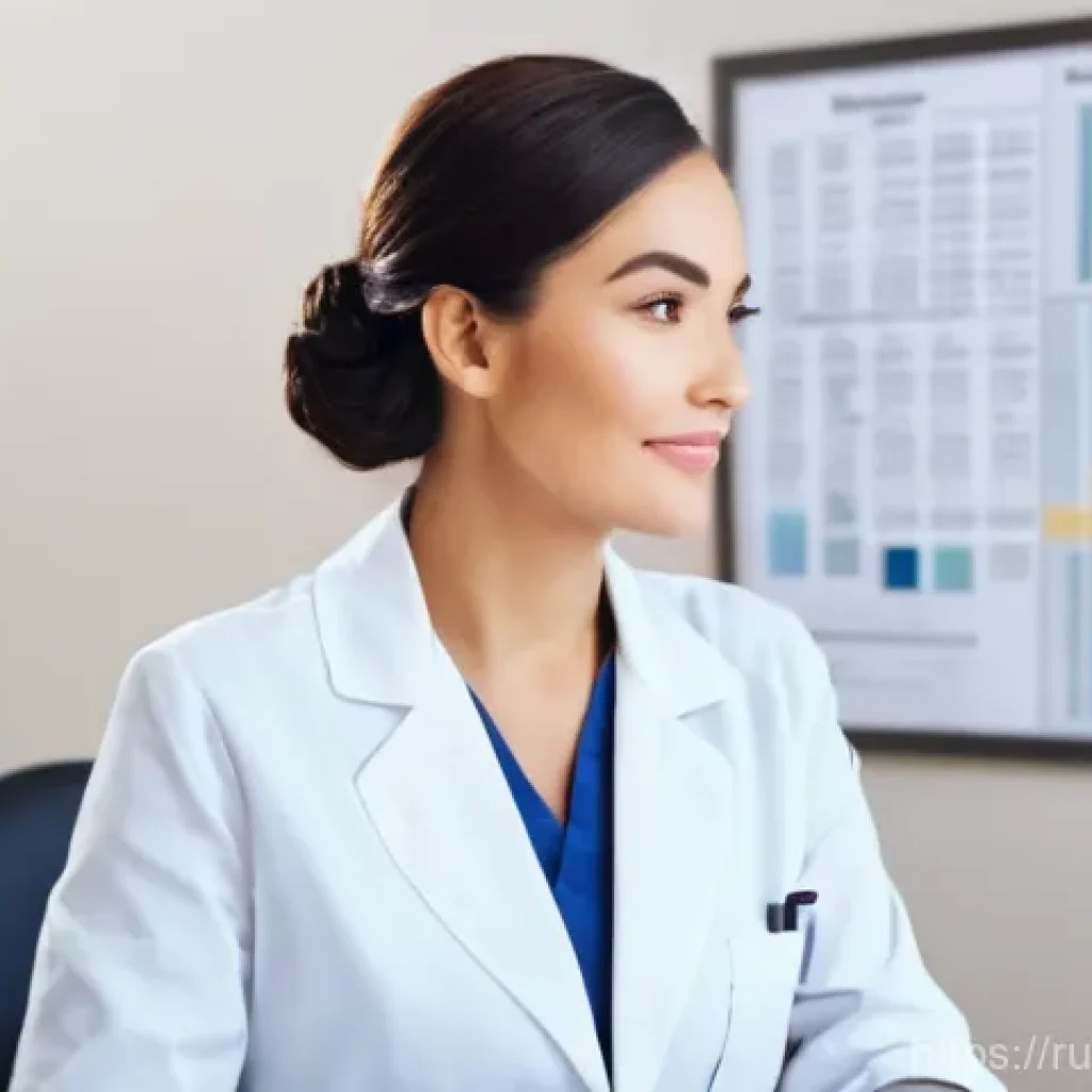 피부과 시술 리뷰 사이트 - **Prompt:** A professional and reassuring female cosmetologist, in her late 30s to early 40s, with a...