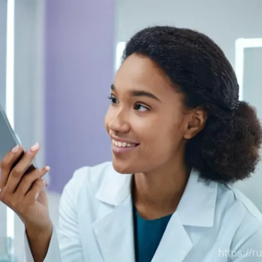 피부과 여드름 압출 효과 - **Prompt:** A young woman, appearing to be in her early twenties, is gently touching her cheek while...