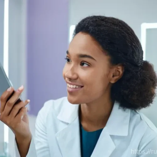 Home 23 피부과 여드름 압출 효과 - **Prompt:** A young woman, appearing to be in her early twenties, is gently touching her cheek while...